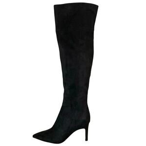 NWOB Marc Fisher Genessa Over The Knee Faux Suede Boots 6.5 US Black Pointed Toe